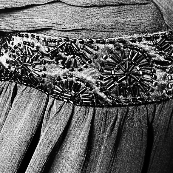 NWT London Style Black Beaded Strapless Cocktail Dress SZ 14 - Picture 3 of 9